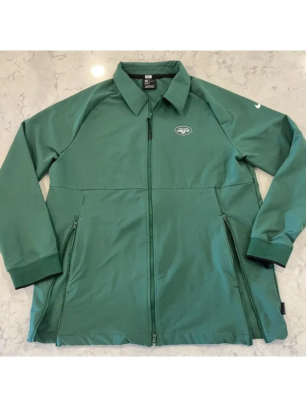 Nike NFL New York Jets Sideline Elite Hybrid Full-Zip Jacket Green Large EUC